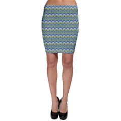 Blue Chevron Hand Painted Pattern Bodycon Skirt by CoolDesigns