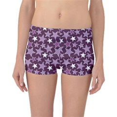 Purple Stars And Stripes Pattern Boyleg Bikini Bottoms