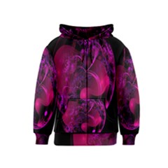 Fractal Using A Script And Coloured In Pink And A Touch Of Blue Kids  Zipper Hoodie by Simbadda