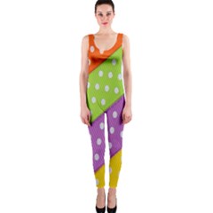 Colorful Easter Ribbon Background Onepiece Catsuit