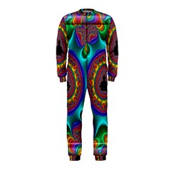3d Glass Frame With Kaleidoscopic Color Fractal Imag Onepiece Jumpsuit (kids) by Simbadda