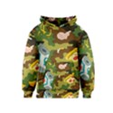 Urban Camo Green Brown Grey Pizza Strom Kids  Pullover Hoodie View1