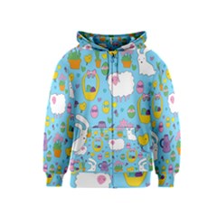 Cute Easter Pattern Kids  Zipper Hoodie