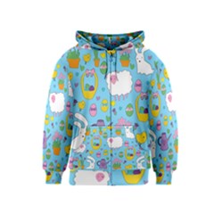 Cute Easter Pattern Kids  Zipper Hoodie by Valentinaart