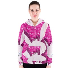 Easter Bunny  Women s Zipper Hoodie by Valentinaart