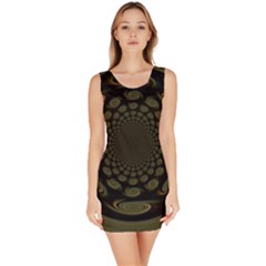 Dark Portal Fractal Esque Background Sleeveless Bodycon Dress