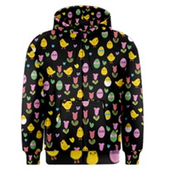 Easter - Chick And Tulips Men s Zipper Hoodie by Valentinaart