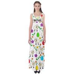Easter Lamb Empire Waist Maxi Dress by Valentinaart