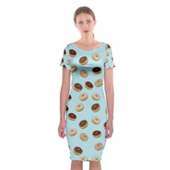 Donuts Pattern Classic Short Sleeve Midi Dress by Valentinaart