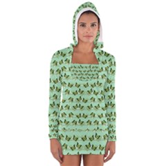 Green Butterflies Women s Long Sleeve Hooded T-shirt by linceazul