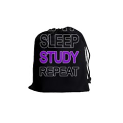 Eat Sleep Study Repeat Drawstring Pouches (medium)  by Valentinaart