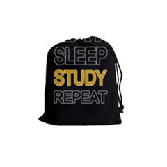 Eat Sleep Study Repeat Drawstring Pouches (medium)  by Valentinaart