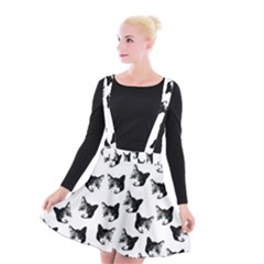 Cat Pattern Suspender Skater Skirt by Valentinaart