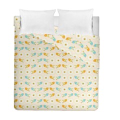 Birds And Daisies Duvet Cover Double Side (full/ Double Size) by linceazul