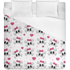 Cute Skull Duvet Cover (king Size) by Valentinaart