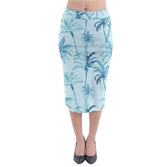Watercolor Palms Pattern  Midi Pencil Skirt by TastefulDesigns