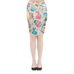 Easter Rabbit Bunny Rainbow Midi Wrap Pencil Skirt by Mariart