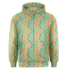 Emerald And Salmon Pattern Men s Zipper Hoodie by linceazul