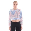 Marble Abstract Texture With Soft Pastels Colors Blue Pink Grey Cropped Sweatshirt View1