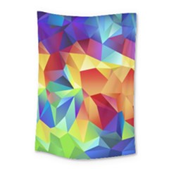 Triangles Space Rainbow Color Small Tapestry by Mariart