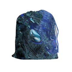 Shiny Blue Pebbles Drawstring Pouches (extra Large) by linceazul