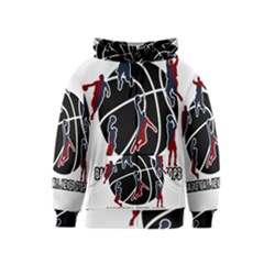 Basketball Never Stops Kids  Zipper Hoodie by Valentinaart