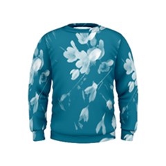 Autumn Crocus Blue Kids  Sweatshirt by DeneWestUK