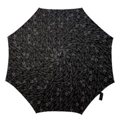 Linear Abstract Black And White Hook Handle Umbrellas (small) by dflcprints