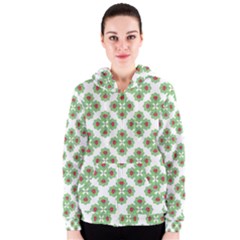 Floral Collage Pattern Women s Zipper Hoodie by dflcprintsclothing