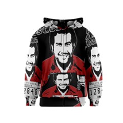 Pablo Escobar Kids  Zipper Hoodie by Valentinaart