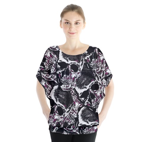 Skulls Pattern Blouse by ValentinaDesign