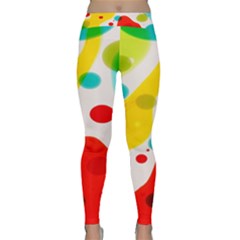 Polkadot Color Rainbow Red Blue Yellow Green Classic Yoga Leggings by Mariart
