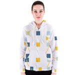 Plaid Arrow Yellow Blue Key Women s Zipper Hoodie