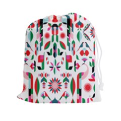 Abstract Peacock Drawstring Pouches (xxl) by Nexatart