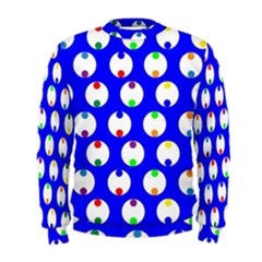 Easter Egg Fabric Circle Blue White Red Yellow Rainbow Men s Sweatshirt by Mariart