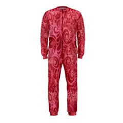 Red Romantic Flower Pattern Onepiece Jumpsuit (kids) by Ivana