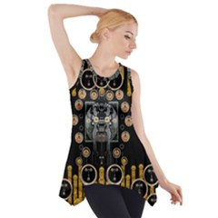 Foxy Panda Lady With Bat And Hat In The Forest Side Drop Tank Tunic by pepitasart