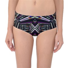 Dark Ethnic Sharp Bold Pattern Mid-waist Bikini Bottoms by dflcprintsclothing