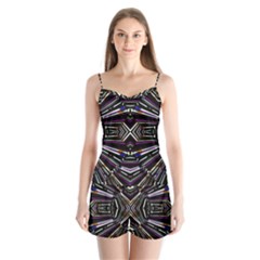 Dark Ethnic Sharp Bold Pattern Satin Pajamas Set