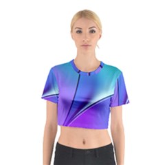 Line Blue Light Space Purple Cotton Crop Top by Mariart