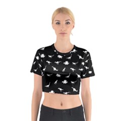 Dinosaurs Pattern Cotton Crop Top by Valentinaart