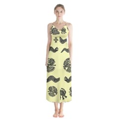 Aztecs Pattern Chiffon Maxi Dress by ValentinaDesign