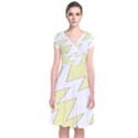 Lightning Yellow Short Sleeve Front Wrap Dress View1