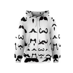 Mustache Man Black Hair Style Kids  Zipper Hoodie by Mariart