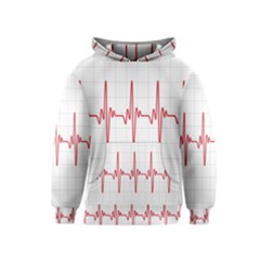 Cardiogram Vary Heart Rate Perform Line Red Plaid Wave Waves Chevron Kids  Pullover Hoodie by Mariart