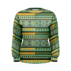 Bezold Effect Traditional Medium Dimensional Symmetrical Different Similar Shapes Triangle Green Yel Women s Sweatshirt by Mariart