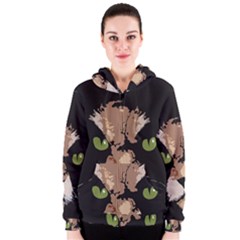 Cat  Women s Zipper Hoodie by Valentinaart
