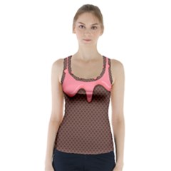 Ice Cream Pink Choholate Plaid Chevron Racer Back Sports Top by Mariart