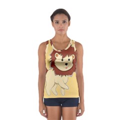 Happy Cartoon Baby Lion Women s Sport Tank Top  by Catifornia