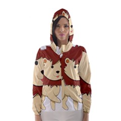 Happy Cartoon Baby Lion Hooded Wind Breaker (women) by Catifornia